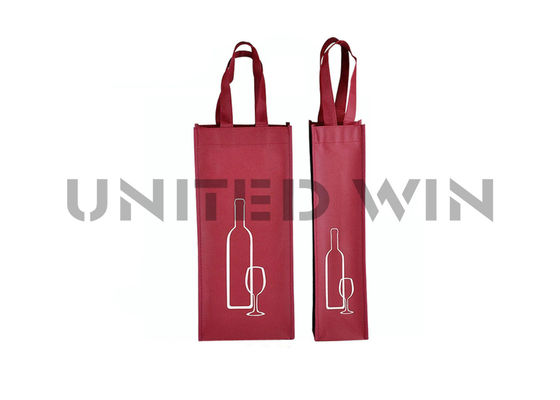 Laminated Non Woven Handle Laminated Wine Bottle Fabric Bag Reusable